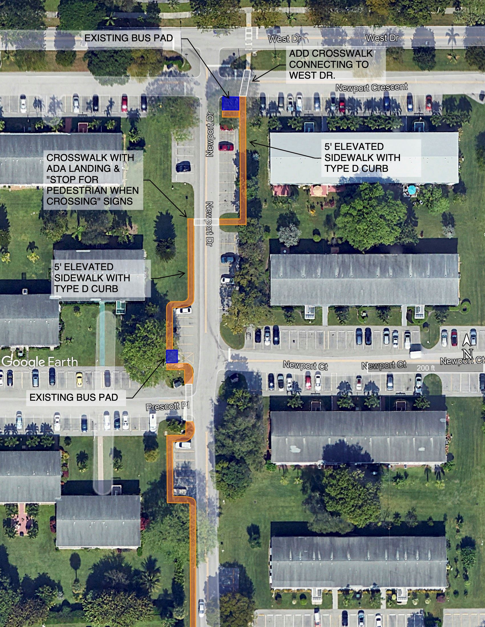 2025 - PROPOSED SIDEWALK NEWPORT DR.